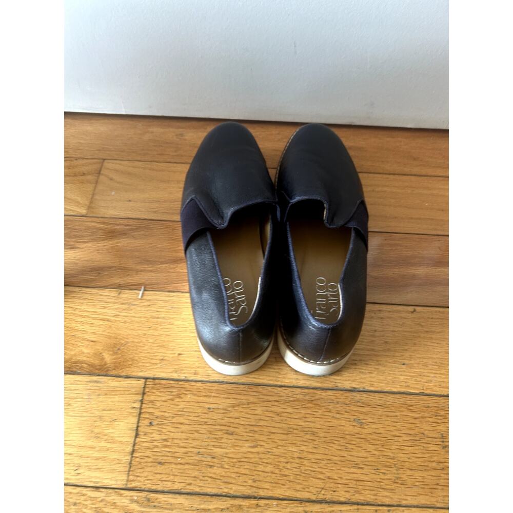 Franco Sarto Leather Slip-On Platform Loafers – Black – Size 9